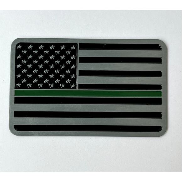 Thin Green Line Military American Flag Car Decal Vehicle Emblem - Picture 1 of 8